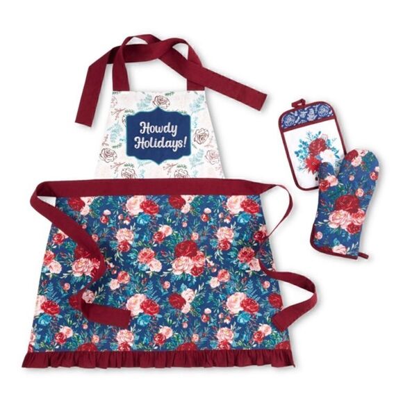 🦋 2022 🦋 New Pioneer Woman Wishful Winter, Pot Holder, And Oven Mitt - Picture 5 of 7